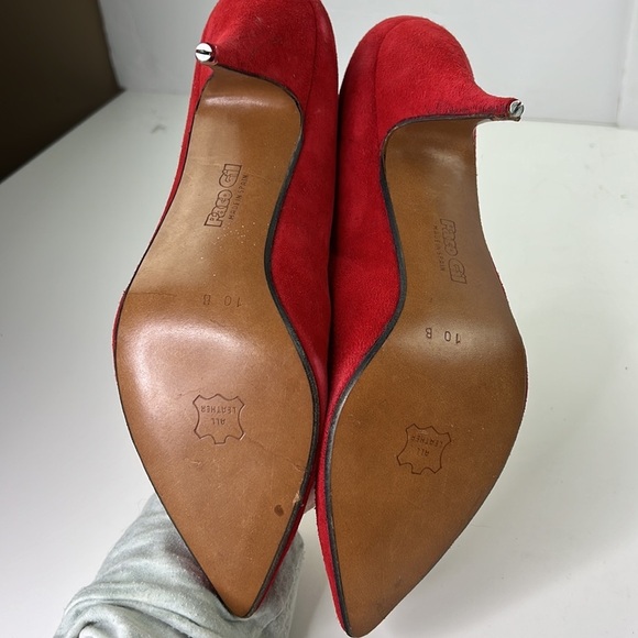 Vintage Giancarlo Rossi Red Suede Heeled Pumps - Picture 6 of 13